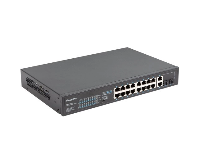 Niezarządzalny PoE+ switch 16 portos Gigabit Ethernet 250W rackhez
