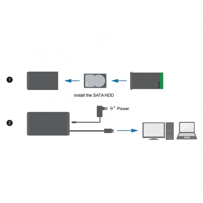 Fekete alumínium 3.5 colos külső HDD ház USB 3.0