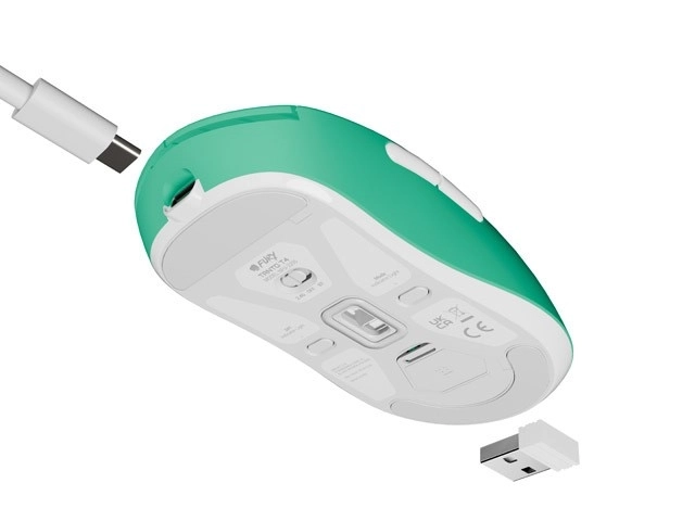 Vezeték nélküli egér Fury Tanto T4 RGB 12000 DPI mentás