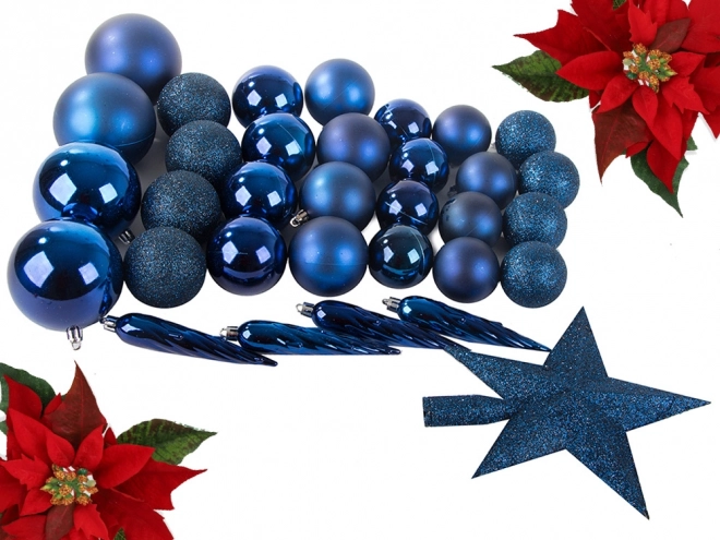 Karácsonyi díszek kék csillogó csillag
