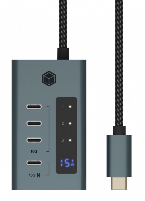 4 portos USB-C HUB kijelzővel és töltési lehetőséggel