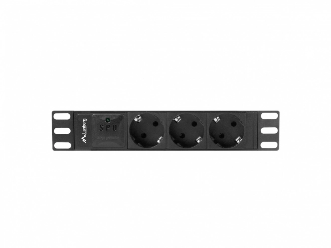 Rack PDU 10 colos 1U elosztó 3 Schuko 2m 10A fekete C14