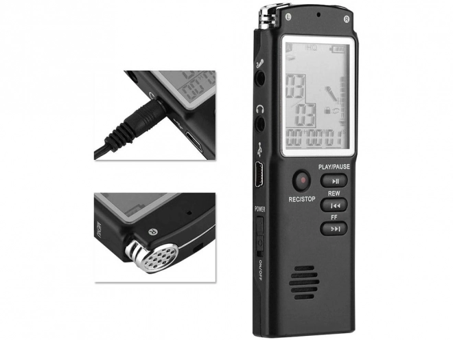 Diktafon MP3 lejátszó 8GB memóriával és érzékeny mikrofonnal