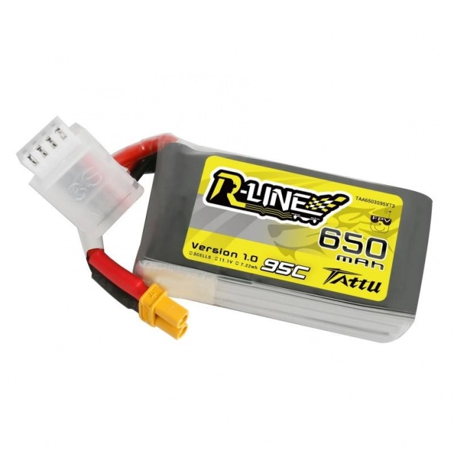 Tattu r-line drón akkumulátor 650mAh 11,1V 95C 3S1P XT30 Lipo