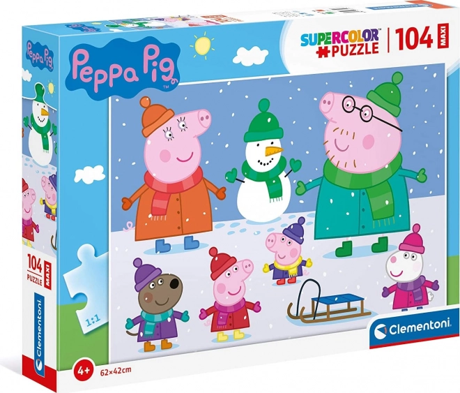 Peppa malac téli maxi puzzle 104 darab