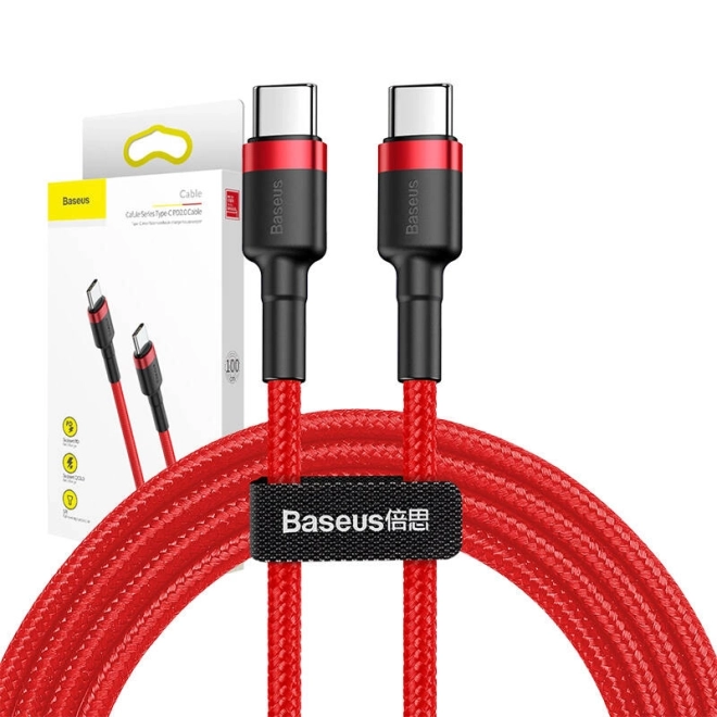 Baseus Cafule gyors töltő és adatkábel USB-C PD 60W 1m piros