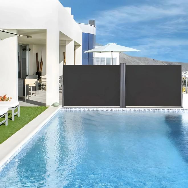 Kétoldalas napellenző 300x300x180 cm napvédő magánéletért antracit MultiGarden