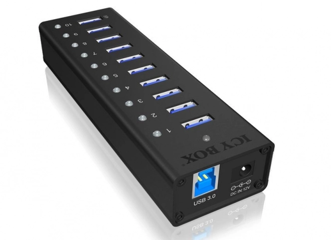 Icy Box AC6110 10-portos aktív USB hub