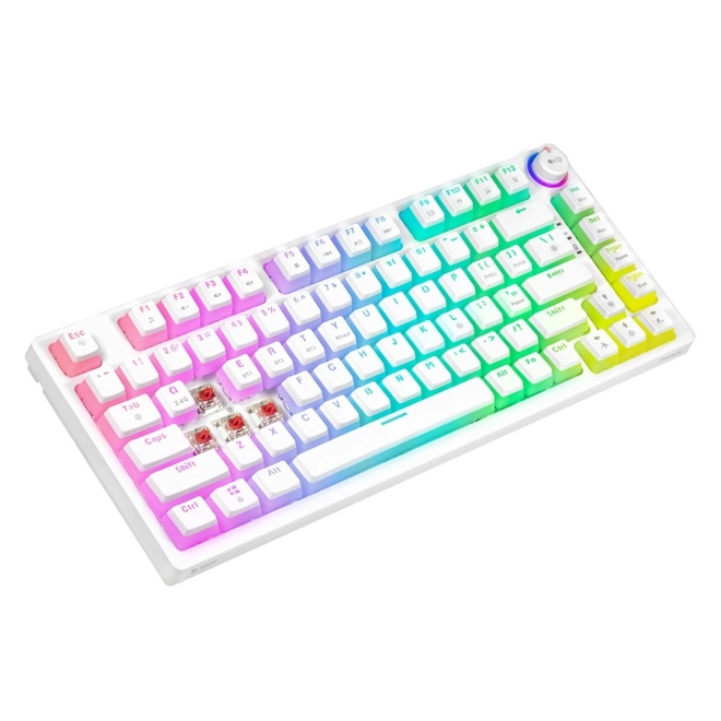 Phenix White vezeték nélküli mechanikus billentyűzet Gateron Red kapcsolókkal