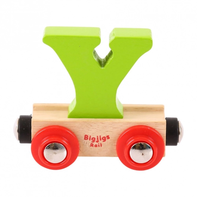 Fakocka vagon "Y" betű - Bigjigs Rail