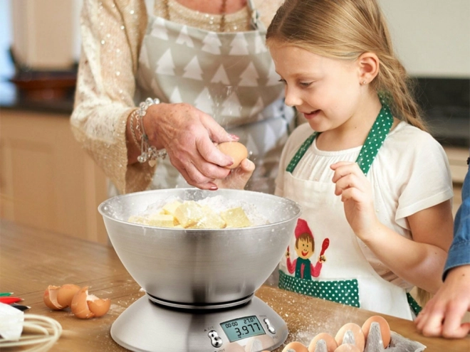 Elektronikus konyhai mérleg tálban 5kg LCD kijelző