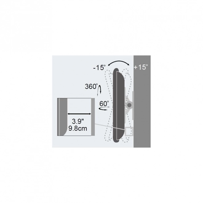 Fali konzol LCD/LED TV-hez 13-30 hüvelyk, 23kg, VESA, teljes állítottság, fehér