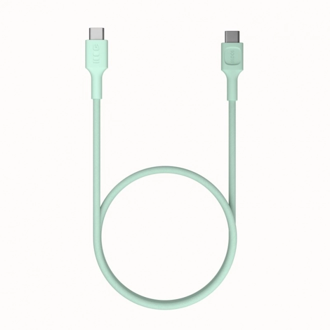 Zöld nylon USB-C - USB-C 100W töltőkábel 1,2m
