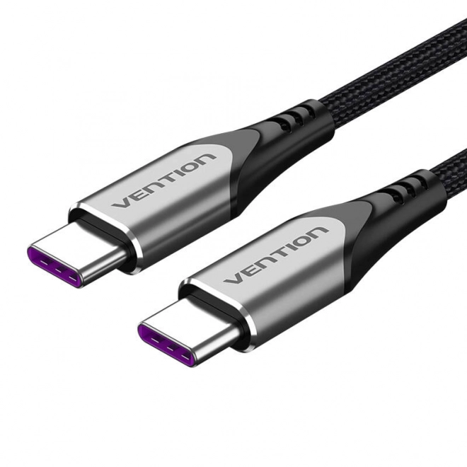 Nylon fonott USB-C kábel 1.5m PD 100W szürke