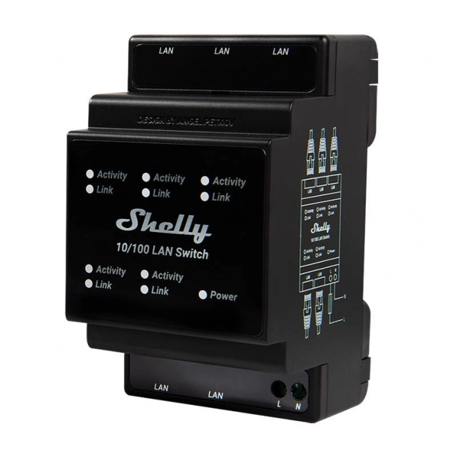 Shelly ethernet kapcsoló 5 rj45 porttal