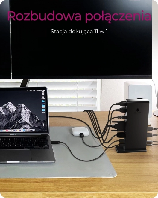 Kompakt ICY BOX dokkolóállomás USB, HDMI, LAN, DVI-I, mikrofon portokkal