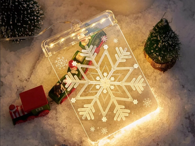 Karácsonyi LED ólomüveg világítás ablakra