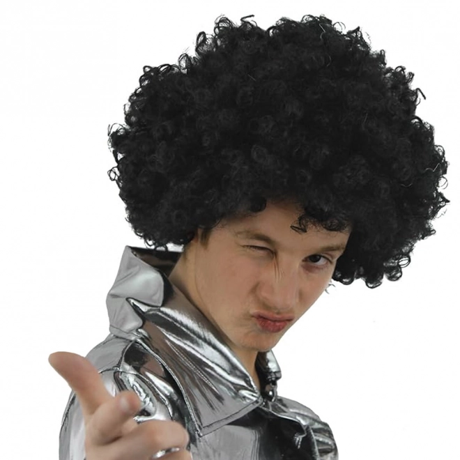 Afro göndör fekete paróka karneváli partyhoz