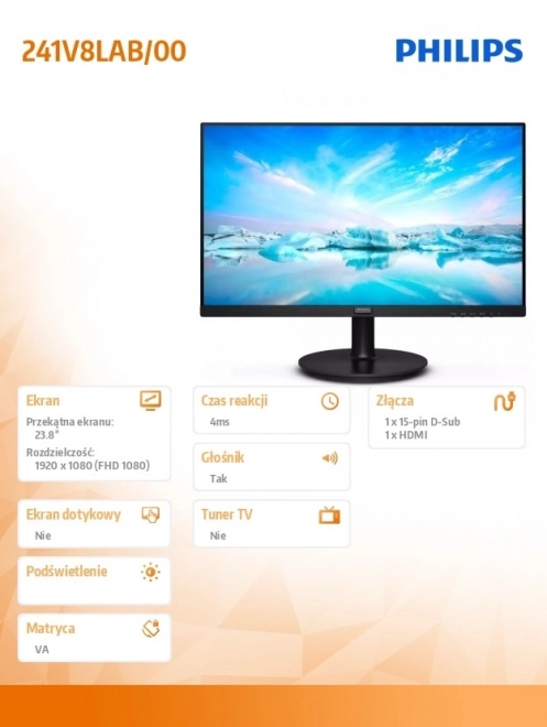 23,8 hüvelykes VA monitor 100Hz HDMI hangszórókkal