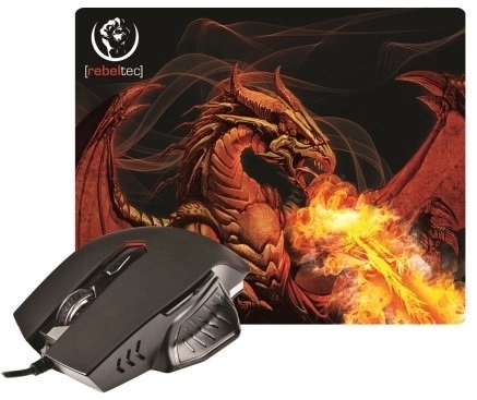 Rebeltec Red Dragon gamer egér és egérpad szett