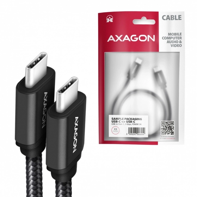 Gyors USB-C - USB-C adat- és töltőkábel 2m - AXAGON