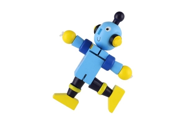 Fából készült robot játékfigura 12 cm