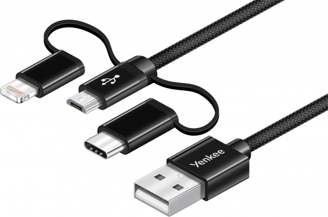 Univerzális USB kábel 3 az 1-ben töltéshez és adatátvitelhez