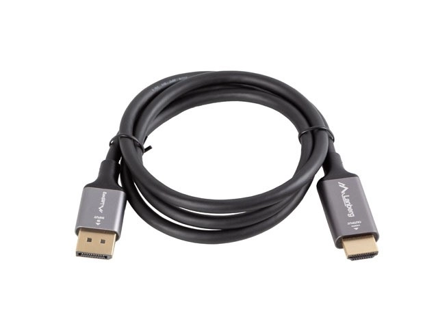 DisplayPort - HDMI kábel 4K, fekete-ezüst, 1m