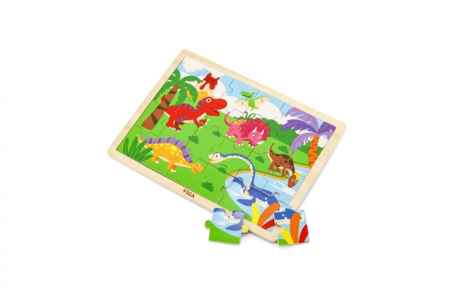 Fa puzzle dinoszauruszokkal