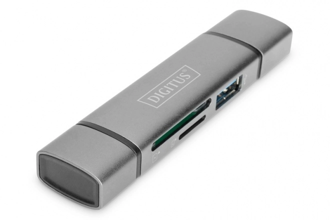 Digitus 3-portos USB kártyaolvasó szürke