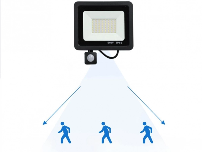 Kültéri LED Reflektor 30W Mozgás- és Alkonyatérzékelővel IP66