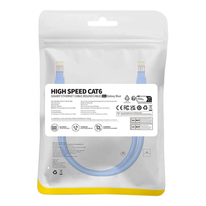 Kerek Baseus Ethernet RJ45 kábel, Cat.6, 0,5 m (kék)