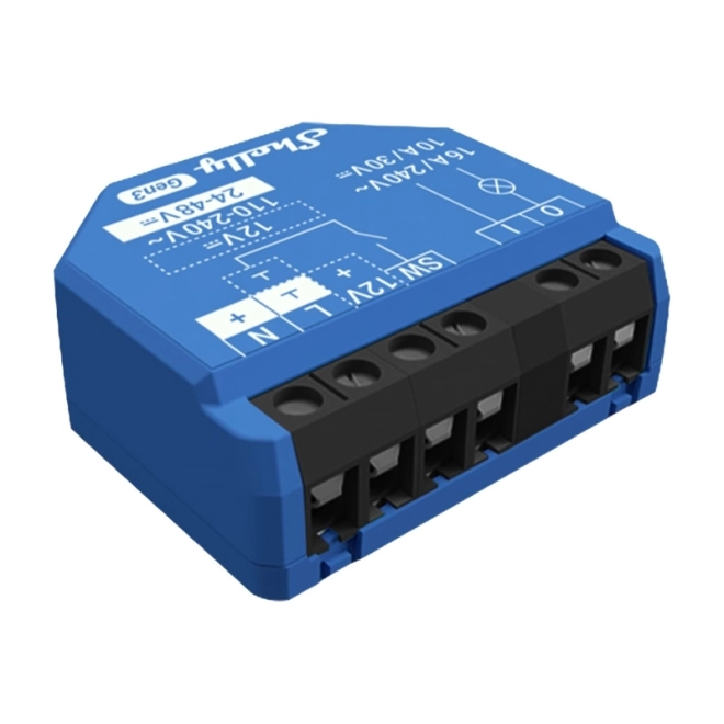 Shelly 1 Gen3 vezérlő WiFi/Bluetooth készlet 4 db