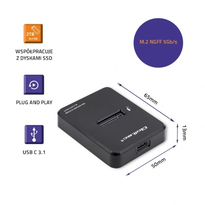 M.2 SATA SSD dokkoló állomás USB 3.1 csatlakozóval