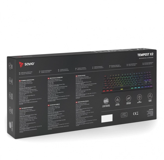 Mechanikus billentyűzet Savio Tempest X2 RGB Outemu Brown