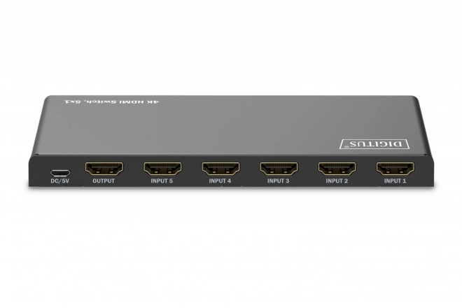4K HDMI váltó 5x1, HDCP 2.3, távirányítóval, fekete
