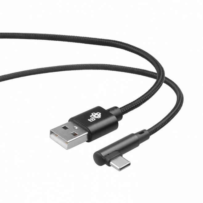 Kábel USB-USB C 1,5m sarok, fekete zsinór