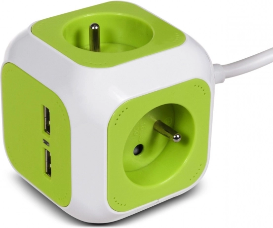 MagicCube hosszabbító elosztó USB-vel, 4 aljzat, 1,4m