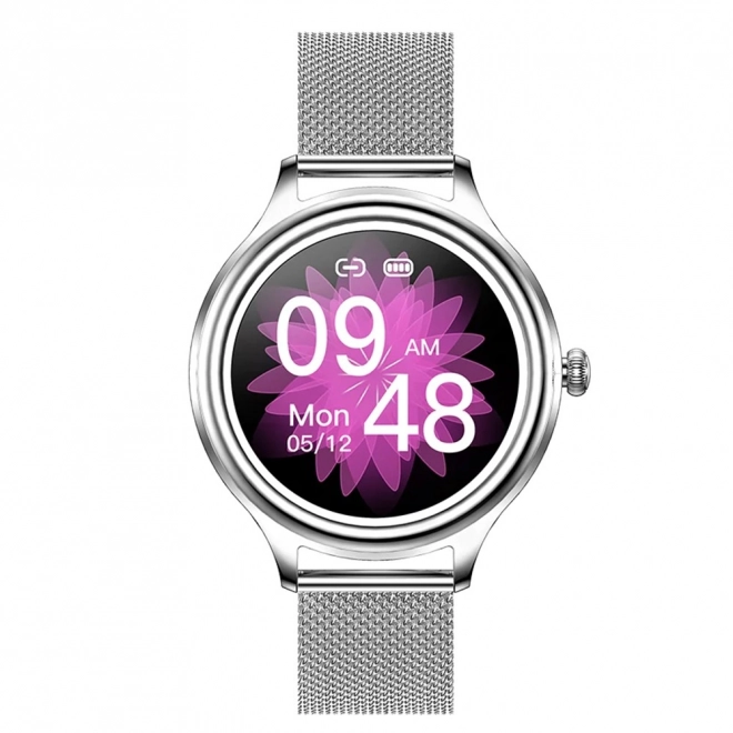 Elegáns Női Smartwatch Ezüst Színben
