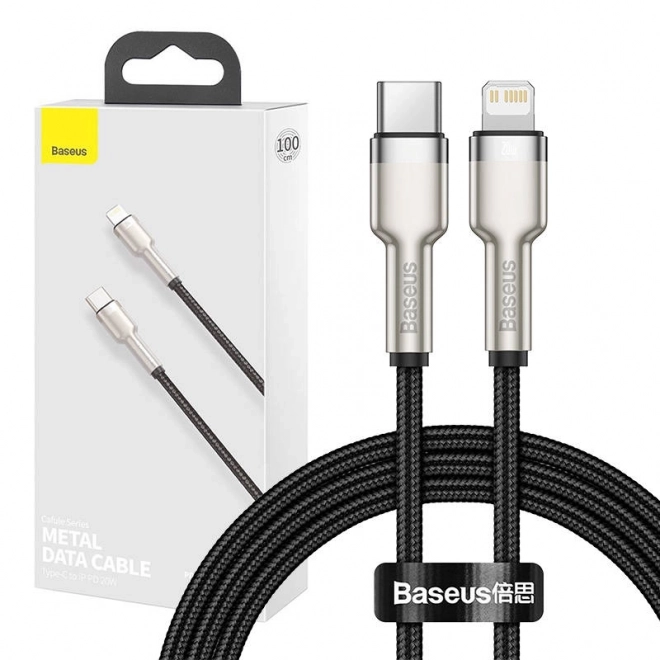 Baseus Cafule usb-c lightning gyorstöltő kábel, 20W, 1m, fekete