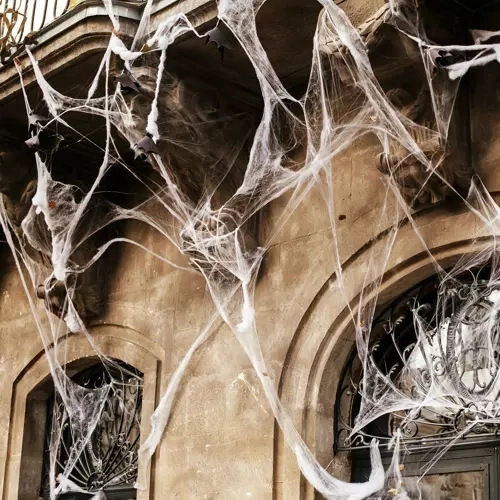 Műpókháló 2 pókkal halloweenra