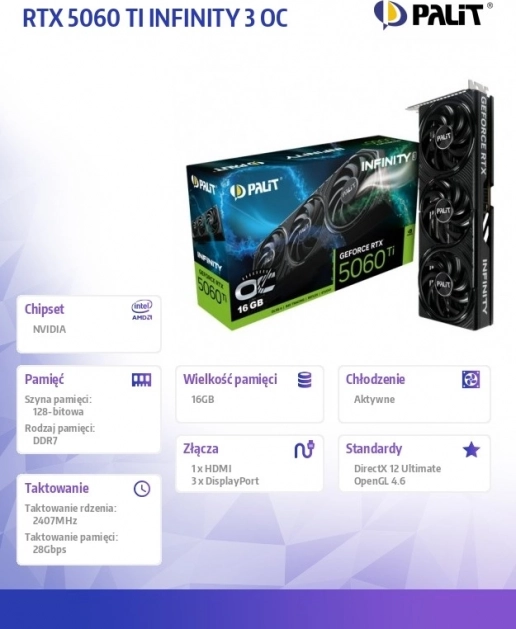 Grafikus kártya RTX 5060 Ti Infinity 3 OC 16GB GDDR7