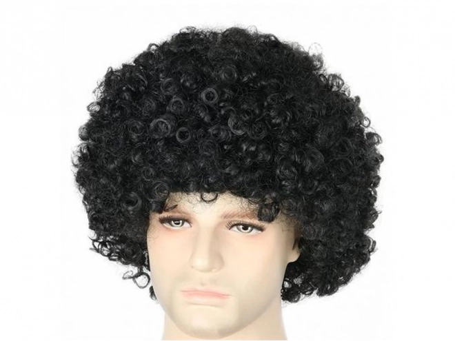 Afro göndör fekete paróka karneváli partyhoz