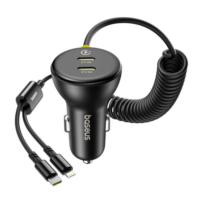 Baseus autós töltő 60W USB-C és Lightning kábellel
