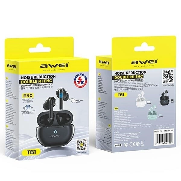 AWEI TWS Bluetooth fülhallgató fekete