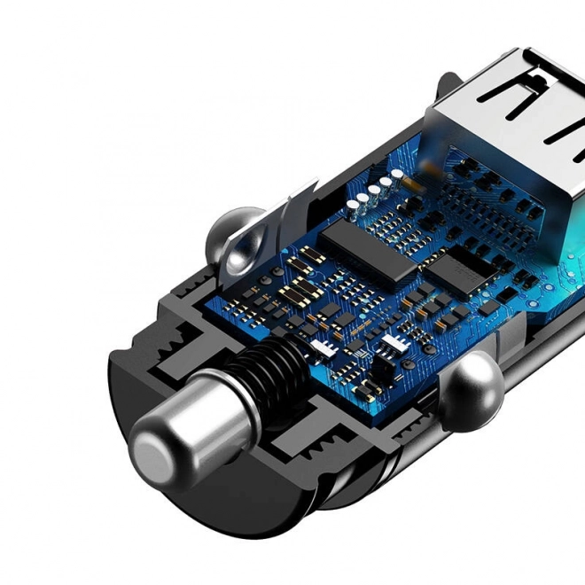 Baseus autós gyors töltő 2xUSB QC3.0 30W fekete