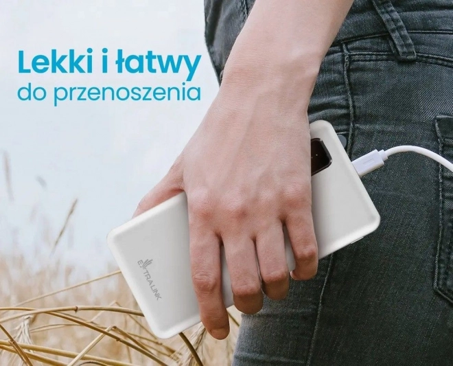 Extralink powerbank 10000 mAh fehér
