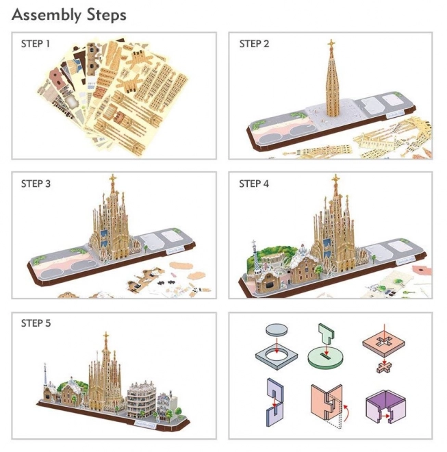 3D puzzle cityline barcelona