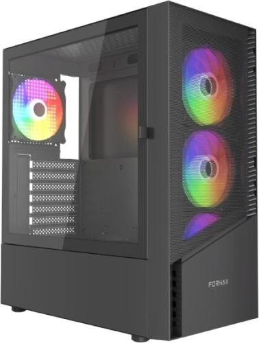 FORNAX 4300 középtorony ATX számítógépház, fekete