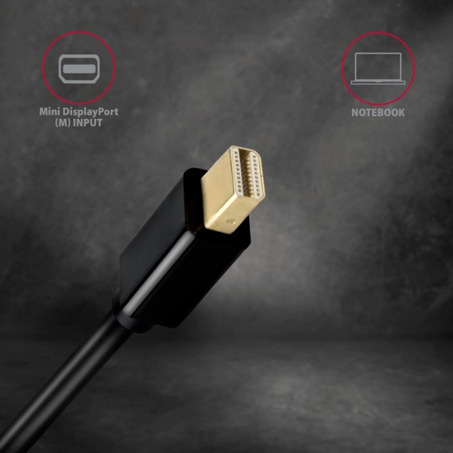 Axagon aktív mini DisplayPort - HDMI kábeles átalakító